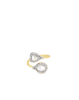 18k Yellow Gold and Rose Cut Diamond Bypass Ring (18k Yellow Gold, Diamonds)