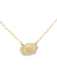 Customizable Engraved Bezel Set Necklace