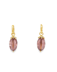 Rosie Earring Charms (14k Yellow Gold, Pink Quartz, and Diamonds)
