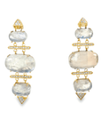 Moonstone and Diamond Earrings (14k Yellow Gold, Diamond, and Moonstone)