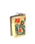 Customizable Antique Wooden Mahjong Tile Pendant Charm