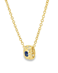 Blue Sapphire and Diamond Pendant Slide Charm