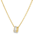 Emerald Cut Topaz Slide Charm Pendant