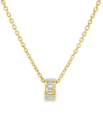 Emerald Cut Topaz Slide Charm Pendant