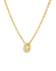 Diamond and 14k Yellow Gold Ball Slide Charm Pendant