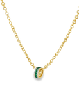 Emerald and Diamond Slide Charm Pendant