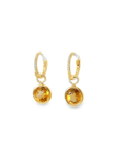 Citrine Bezel Set and Diamond Halo Earring Charms