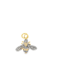 14k Gold and Oxidized Diamond Bee Pendant