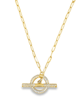 Gold Chain with Pave Diamond Toggle Chain