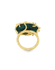 Ancient Roman Coin Leaf and Diamond Ring