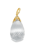 White Topaz Full Cut Drop with Diamond Cap Pendant