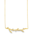 Fois Bois Diamond Branch Pendant Necklace (14k Yellow Gold and Diamonds)