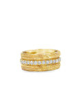 Twisted Twig Diamond Eternity Triple Band Set (14k Yellow Gold and Diamonds)