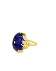 Tanzanite Cabochon Diamond Fois Bois Leaf Ring