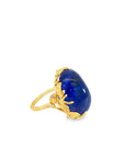 Tanzanite Cabochon Diamond Fois Bois Leaf Ring