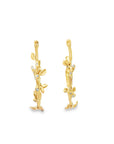 Fois Bois Leaf Diamond Hoop Earrings