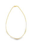 Round cut Diamond Yellow Gold Multi Graduated Tennis Necklace