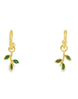 Emerald Vine Earring Charms (14k Yellow Gold and Emerald)