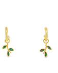 Emerald Vine Earring Charms (14k Yellow Gold and Emerald)