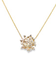 Pearl and Diamond Cluster Necklace