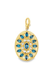The Temptress Pendant (14k Yellow Gold, Diamonds, and Blue Topaz)