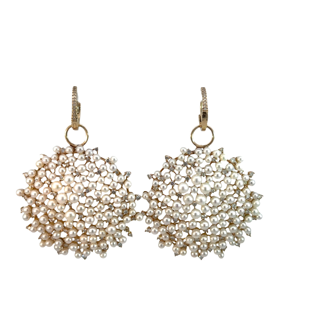 The Julia Earring Charms (14k Yellow Gold, Diamonds, Pearls)