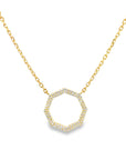 Diamond Hexagon Necklace (14k Yellow Gold and Diamonds)