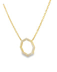 Diamond Hexagon Necklace (14k Yellow Gold and Diamonds)