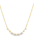 Pearl and Diamond Bar Necklace (14k Yellow Gold, Pearls and Diamonds)