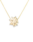Pearl and Diamond Cluster Necklace