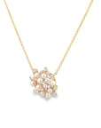 Pearl and Diamond Cluster Necklace