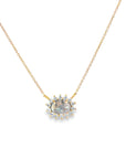 Labradorite Halo Necklace (14k Yellow Gold, Labradorite, and Diamonds)