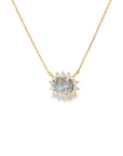 Labradorite Halo Necklace (14k Yellow Gold, Labradorite, and Diamonds)