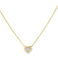Diamond Bezel Heart Necklace (14k Yellow Gold and Diamonds)
