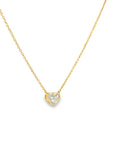 Diamond Bezel Heart Necklace (14k Yellow Gold and Diamonds)