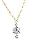 The Brooklyn Pendant Connector Necklace (14k Yellow Gold, Diamonds, White Topaz, and Oxidized Sterling Silver)