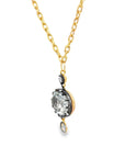 The Brooklyn Pendant Connector Necklace (14k Yellow Gold, Diamonds, White Topaz, and Oxidized Sterling Silver)