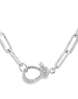 The Sylvia Paperclip Chain Necklace (Sterling Silver and Diamonds)