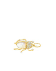 The Lily Scarab Pendant (14k Yellow Gold, Diamonds, Opal)