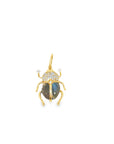 The Luna Scarab Pendant (14k Yellow Gold, Labradorite, and Diamonds)