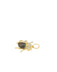 The Luna Scarab Pendant (14k Yellow Gold, Labradorite, and Diamonds)