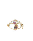 The Aura Orb Pendant (14k Yellow Gold, Quartz, and Pink Sapphire)