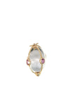 The Aura Orb Pendant (14k Yellow Gold, Quartz, and Pink Sapphire)