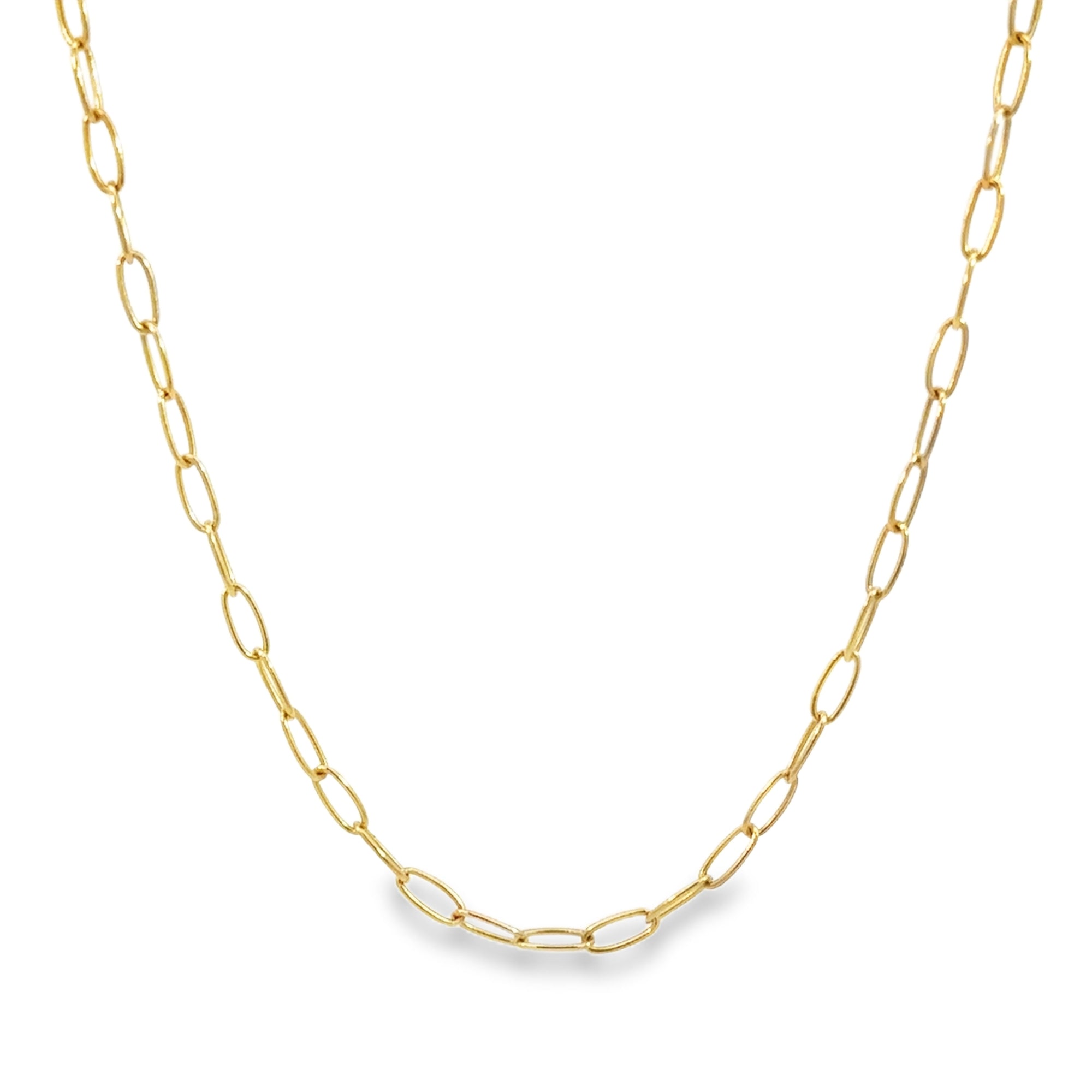 The Regina Elongated Link Chain Necklace (14k Yellow Gold)