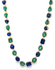 The Sophia Necklace (14k Yellow Gold, Emerald, Kyanite)