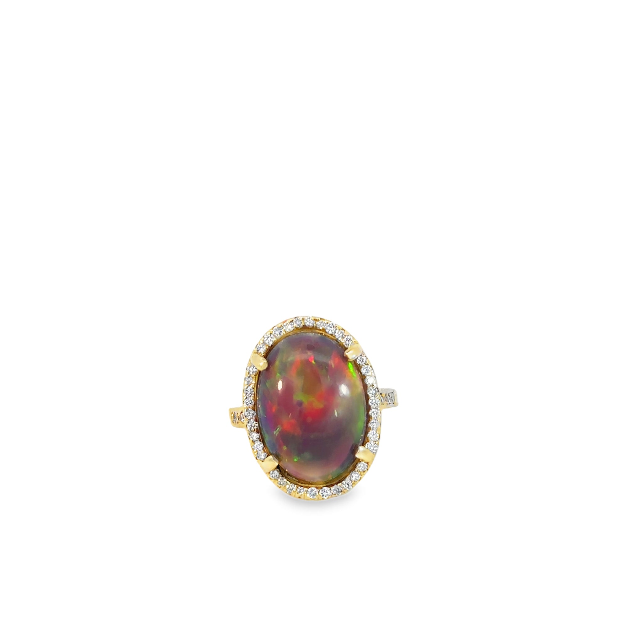 The Sydney Ring (14k Yellow Gold, Black Ethiopian Opal, and Diamonds)