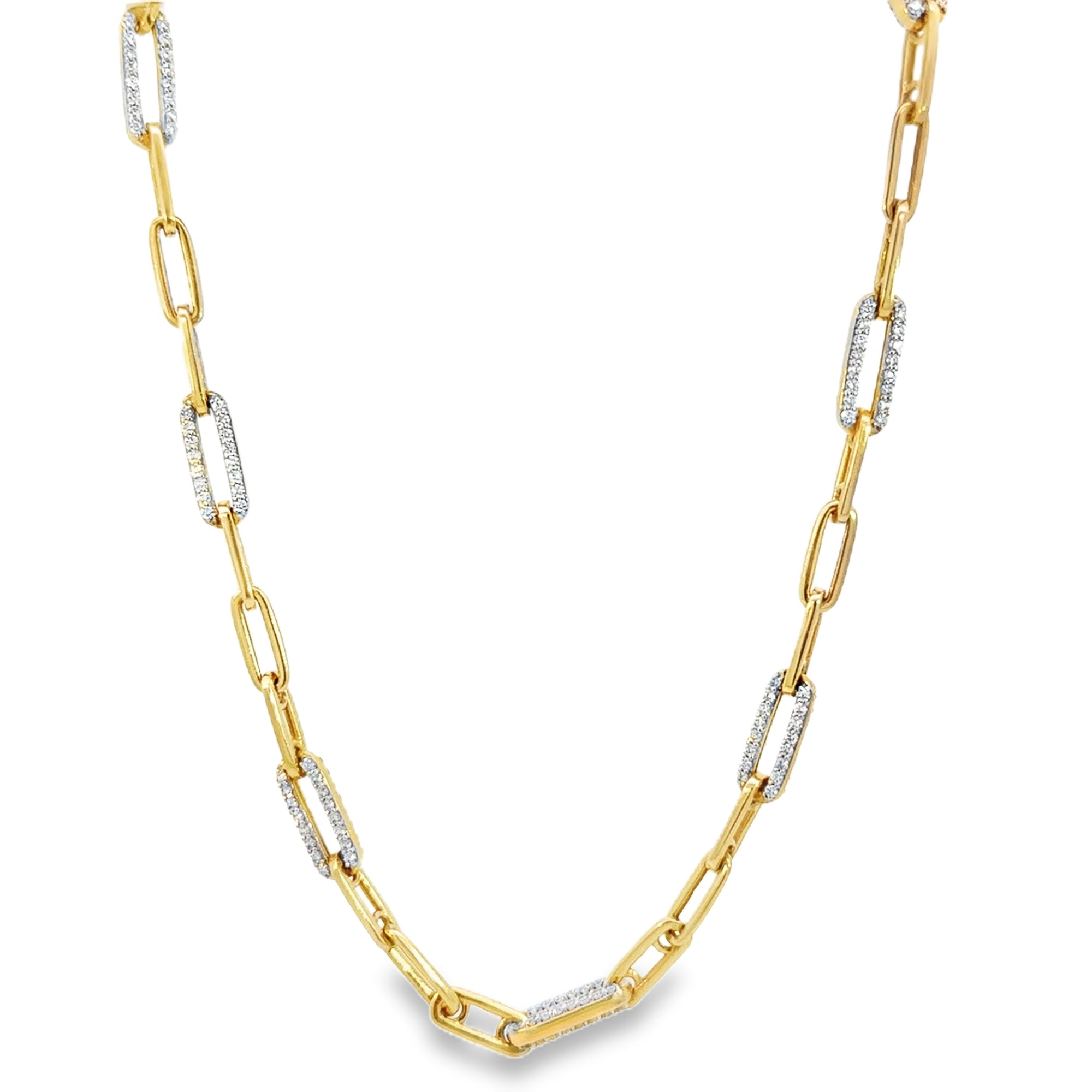 The Optimist Long Chain Necklace (14k Yellow and White Gold and Diamonds)