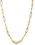 The Optimist Long Chain Necklace (14k Yellow and White Gold and Diamonds)