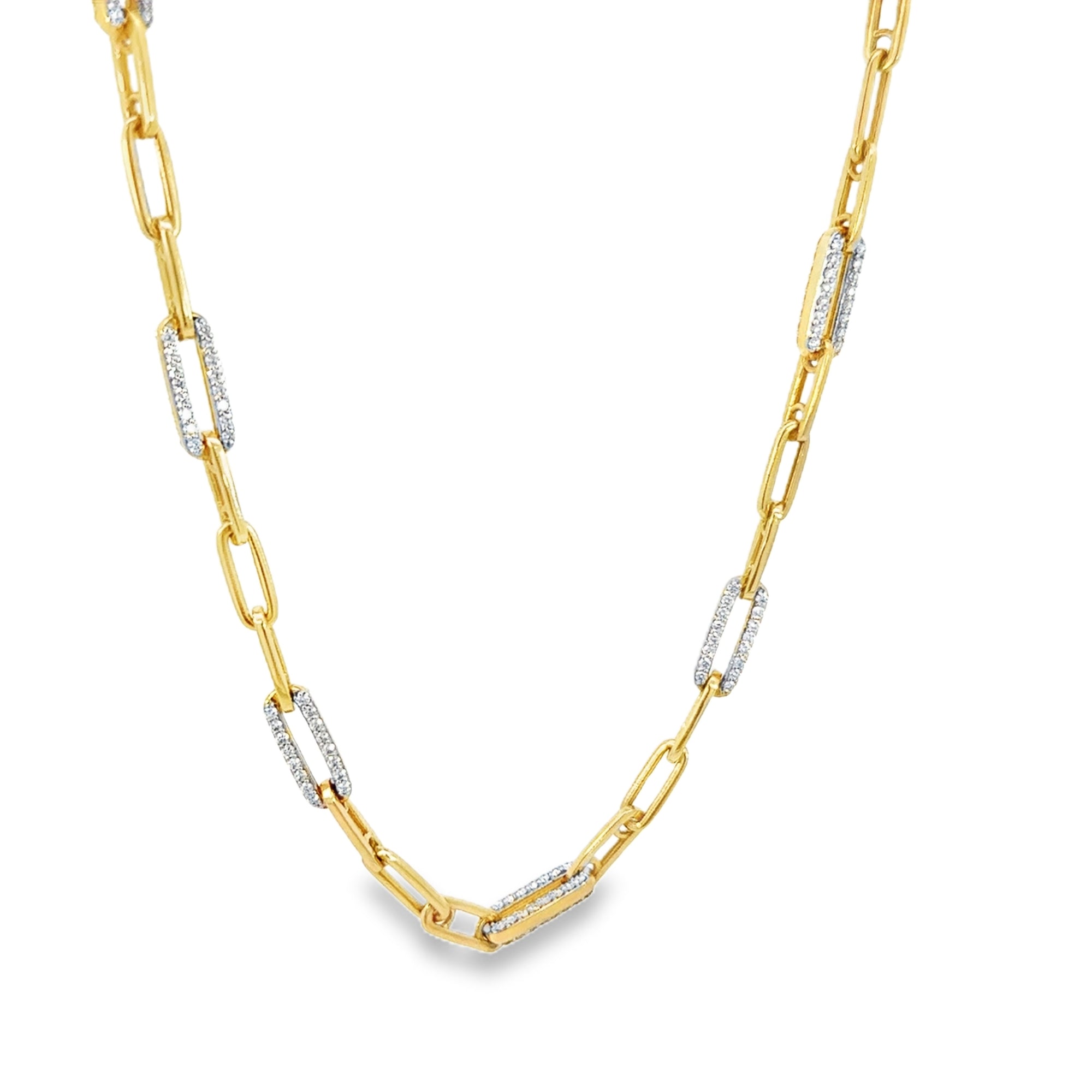 The Optimist Long Chain Necklace (14k Yellow and White Gold and Diamonds)