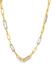The Optimist Long Chain Necklace (14k Yellow and White Gold and Diamonds)